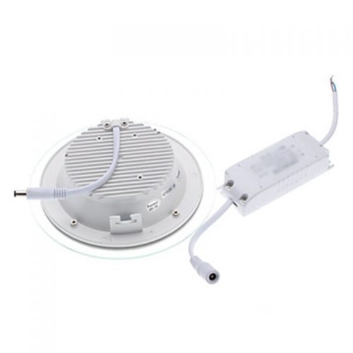 6W LED panelė apvali stikliniu rėmeliu naturali balta šviesa