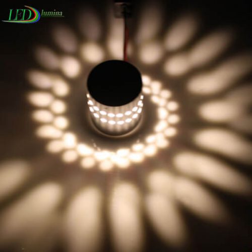 LED sieninis-lubinis šviestuvas 3D 3W spalvota šviesa