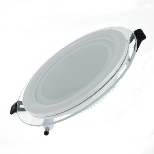 18W LED panelė apvali stikliniu rėmeliu naturali balta šviesa