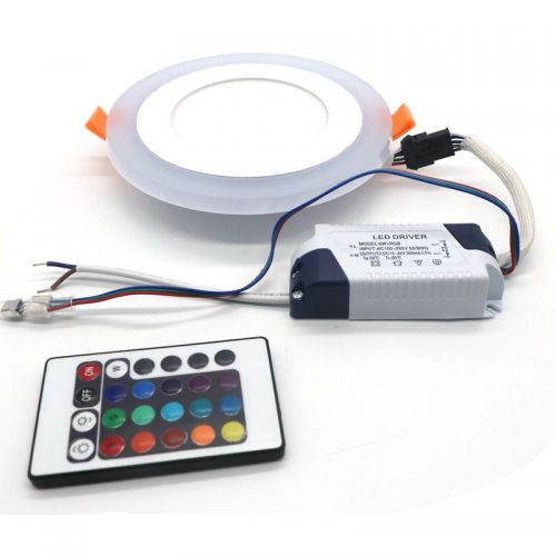 6w LED panelė keičianti spalvas su pulteliu (RGB) apvali