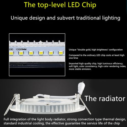 18W LED panelė apvali naturali balta šviesa