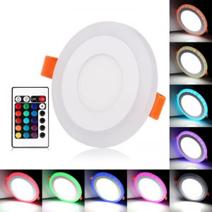 6w LED panelė keičianti spalvas su pulteliu (RGB) apvali