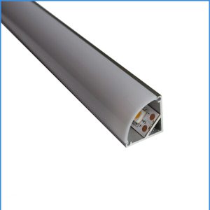 Aliuminis Kampinis Profilis LED juostai su dangteliu 1m