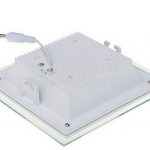 12W LED panelė kvadratinė stikliniu rėmeliu šilta balta šviesa 2