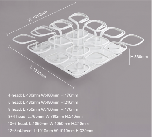 LED lubinis paviršinis šviestuvas "Mozaika" 444W