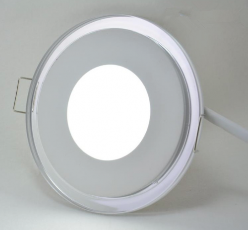 7W LED panelė su stkliniu mėlynu apvadu naturali balta šviesa