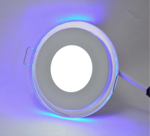 7W LED panelė su stkliniu mėlynu apvadu naturali balta šviesa