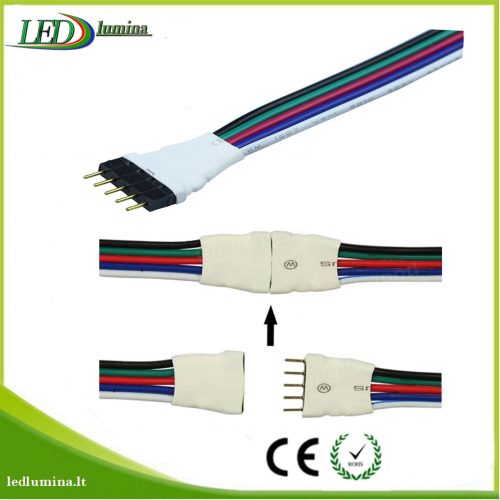 Jungtis RGBW LED juostai 5 pinu male