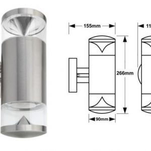 Sieninis LED šviestuvas GU10 Nerūdijantis plienas IP54