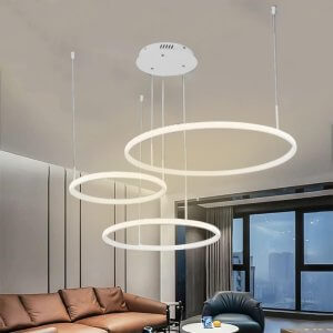 52W 3 žiedų pakabinamas šviestuvas 6500K