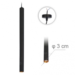 3W 3000K šviestuvas JUODAS (šilta šviesa)