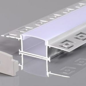 2m 20mm priglaistomas aliuminis profilis LED juostai su dangteliu