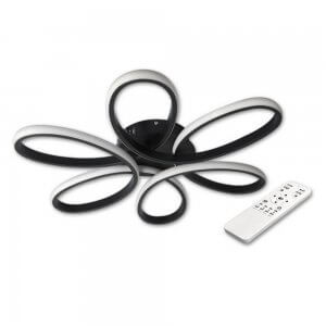 77W LED šviestuvas su nuotoliniu valdymu Juodas