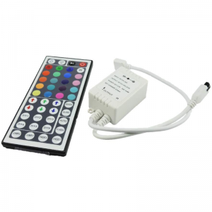 6A RGB juostos valdiklis 72W, IR pultelis, (44 mygtukai)