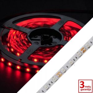 12V 4,8W/m raudona Premium SMD2835 60diodų/m IP20 LED juosta