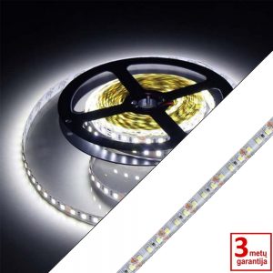 12V IP65 9,6W/m 6500K SMD2835 Premium 120diodų/m LED juosta