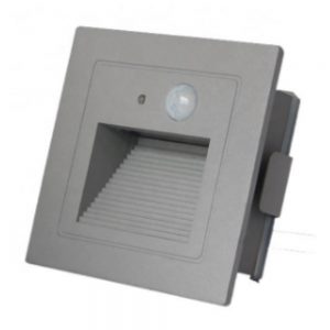 IP65 3W LED įleidžiamas šviestuvas su judesio jutikliu 3000K pilkas