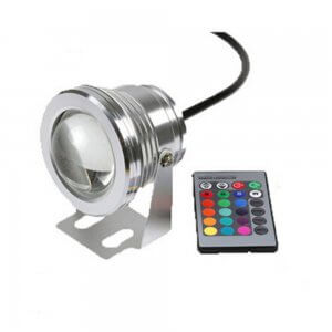 IP67 10W 12V RGB LED šviestuvas su nuotolinio valdymo pulteliu
