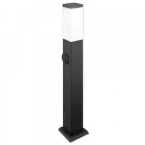 E27 IP44 65cm Lauko šviestuvas pastatomas juodas su elektros tinklo lizdu