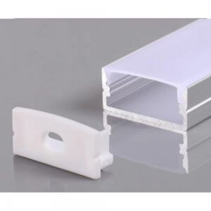 3m aliuminis profilis LED juostai su dangteliu ir antgaliais