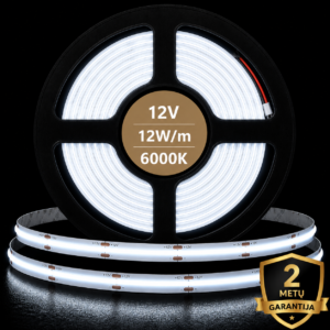 12V 12W 6000K COB led juosta