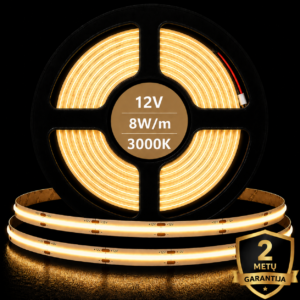 12V 8W 3000K COB PREMIUM LED juosta
