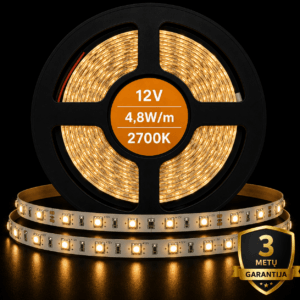 4.8W 12V 2700K 60diodų/m SMD2835 PREMIUM LED juosta