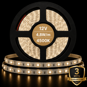 4.8W 12V 4500K 60diodų/m SMD2835 PREMIUM LED juosta