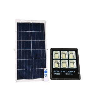 100W IP66 LED prožektorius su saulės baterija