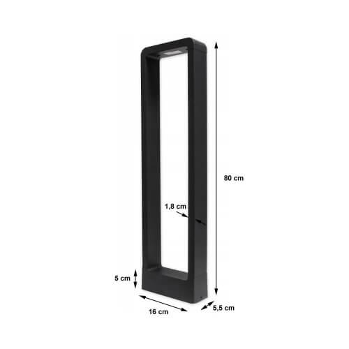 7W 4000K 80cm LED lauko šviestuvas pastatomas