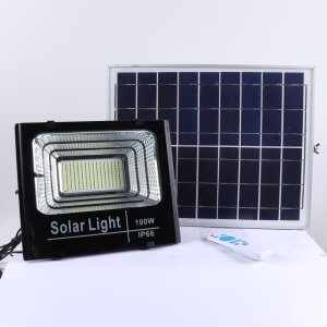 100W IP66 LED prožektorius su saulės baterija