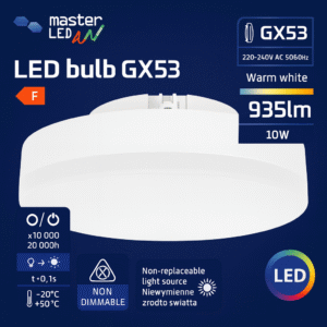 10W GX53 Lemputė 2700K