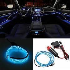 Mėlyna 12V dekoratyvinė šviečianti juosta automobilio interjerui