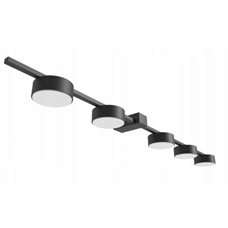 GX53 5 dalių 90cm šviestuvas juodas