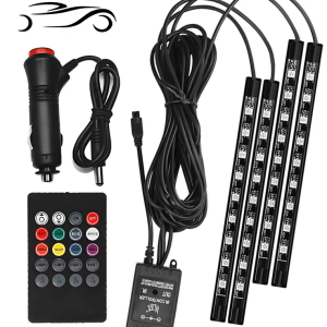 RGB Automobilio apšvietimo kempketas 4 dalių