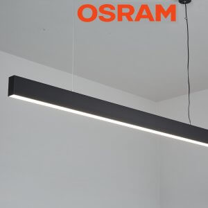 45W 1200mm LED juostinis šviestuvas 3000K Juodas OSRAM