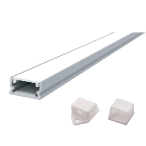 13x6.8mm 2m aliuminis profilis LED juostai su dangteliu ir antgaliais
