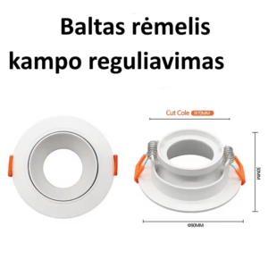 Akcentinis šviestuvas baltas – reguliuojama šviesos kryptis