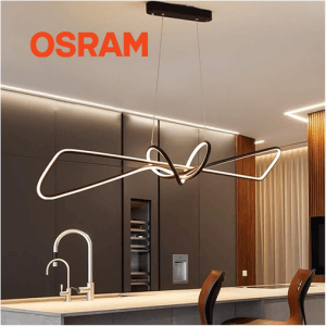 60W 3000K-4000K-6000K LED pakabinamas šviestuvas su pulteliu 110cm juodas