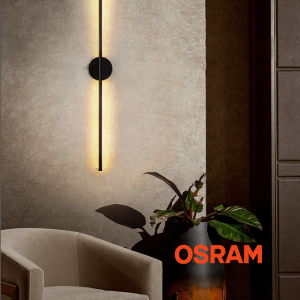 20W 100cm 3000K Juodas Sieninis LED Šviestuvas