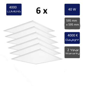 6 x 40W 4000K , 4000 Lm LED panelė natūrali šviesa