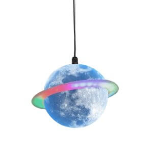 Šviečiantis Saturnas su RGB žiedu