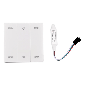 Sieninis valdiklis skirtas LED juostai su „bėgančios” šviesos efektu