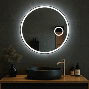 Modernus LED veidrodis 60×60cm