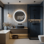 Modernus LED veidrodis 80x80cm