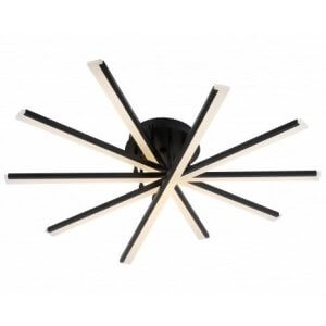 LED lubų šviestuvas, 50W, juodas, šilta balta šviesa