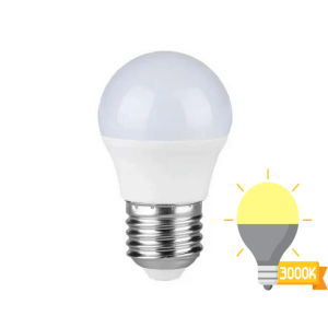 6W E27 G45 LED lemputė – Šilta balta šviesa