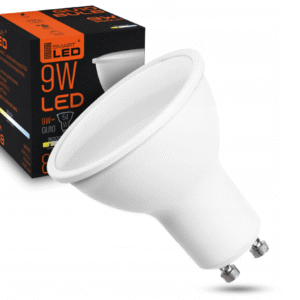 3000K 9W GU10 LED lemputė – Šilta balta šviesa