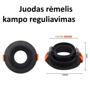 Akcentinis šviestuvas juodas – reguliuojama šviesos kryptis
