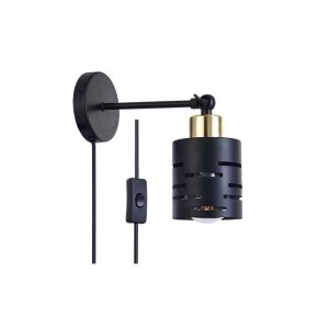 E27 LED sieninis šviestuvas juodas kraipomas